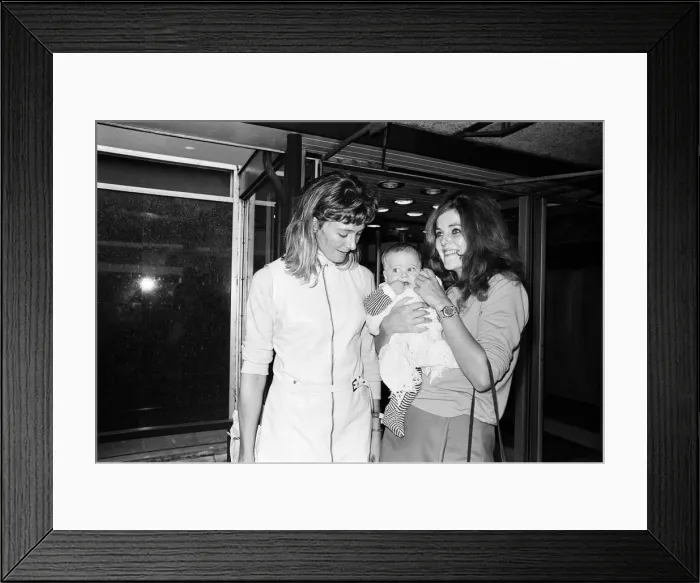 Framed Print : Vanessa Redgrave was at Heathrow Airport holding a baby Framed Print : Vanessa Redgrave was at Heathrow Airport holding a baby