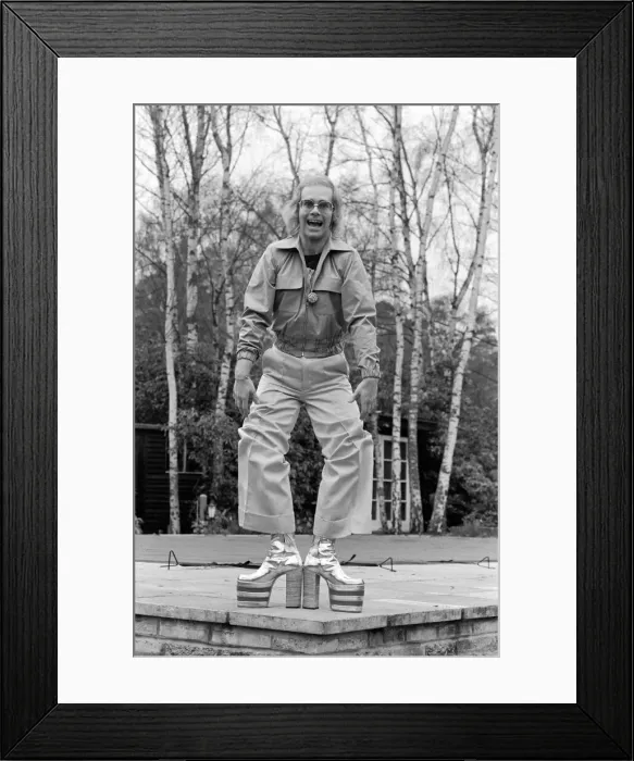 Framed Print : Elton John, singer, pictured at home in Virginia Water, in 1973
