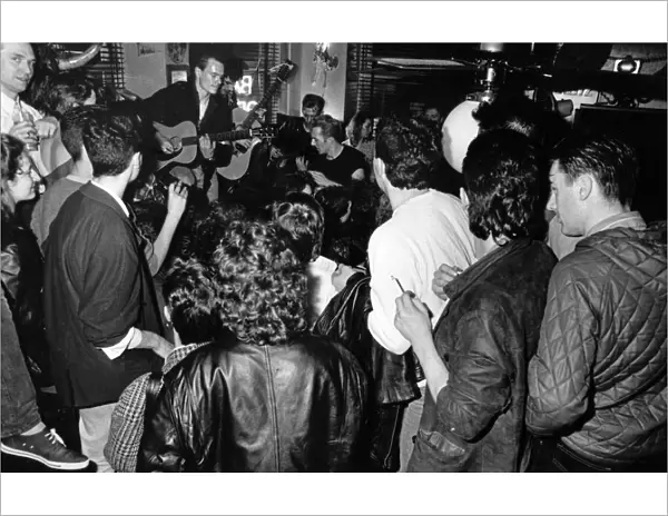 The Clash playing live inside Dukes bar in Glasgow, as part of their Busking Tour