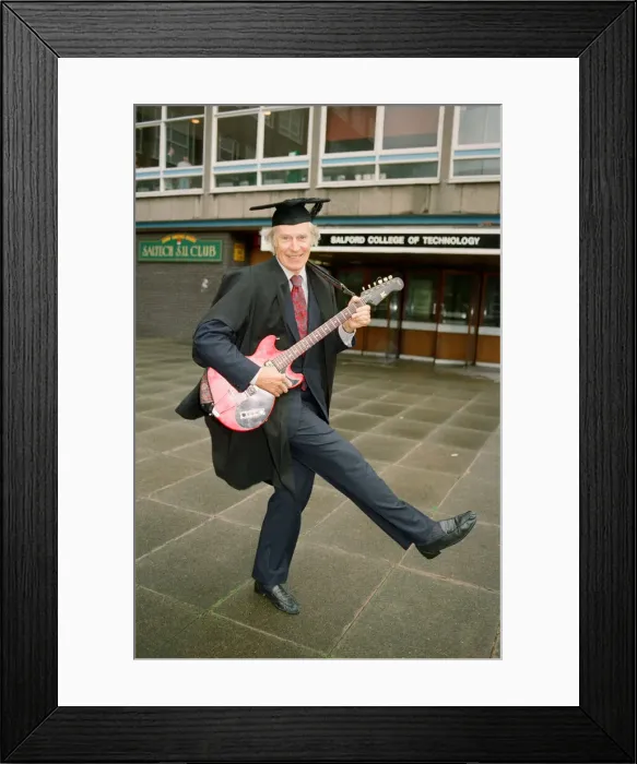 Framed Print : George Martin launching the worlds first degree course in pop music Framed Print : George Martin launching the worlds first degree course in pop music