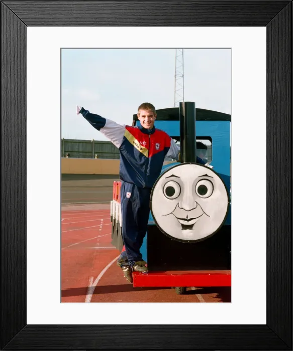 Framed Print : Celebrity football match, Palmer Park, Reading. 14th November 1993