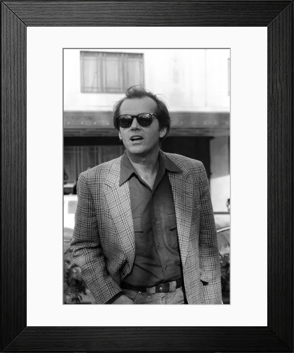 Framed Print : Jack Nicholson poses for photographers outside The Dorchester Hotel to promote his new Framed Print : Jack Nicholson poses for photographers outside The Dorchester Hotel to promote his new