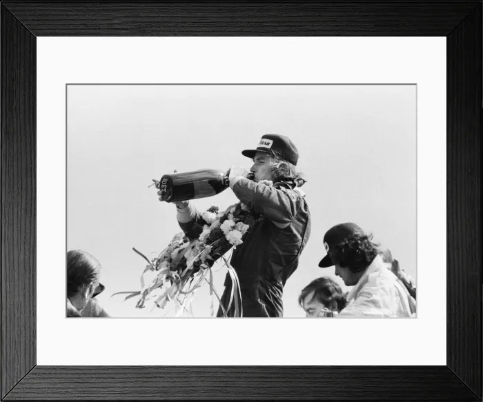 Framed Print : The British Grand Prix at Silverstone, England. James Hunt won the race Framed Print : The British Grand Prix at Silverstone, England. James Hunt won the race