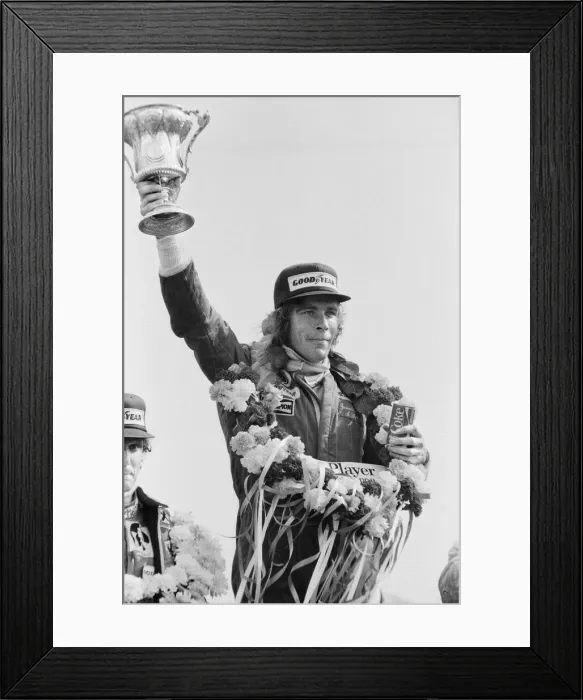 Framed Print : The British Grand Prix at Silverstone, England. James Hunt won the race Framed Print : The British Grand Prix at Silverstone, England. James Hunt won the race