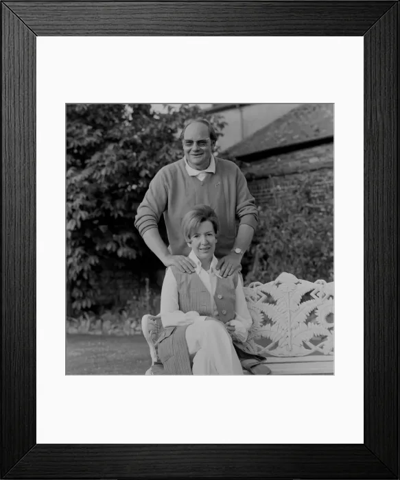 Framed Print : Cliff Mitchelmore and his wife Jean Metcalfe at their home in Reigate, Surrey Framed Print : Cliff Mitchelmore and his wife Jean Metcalfe at their home in Reigate, Surrey