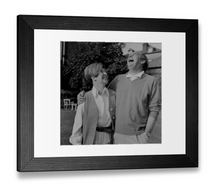 Framed Print : Cliff Mitchelmore and his wife Jean Metcalfe at their home in Reigate, Surrey