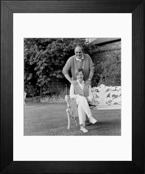 Framed Print : Cliff Mitchelmore and his wife Jean Metcalfe at their home in Reigate, Surrey