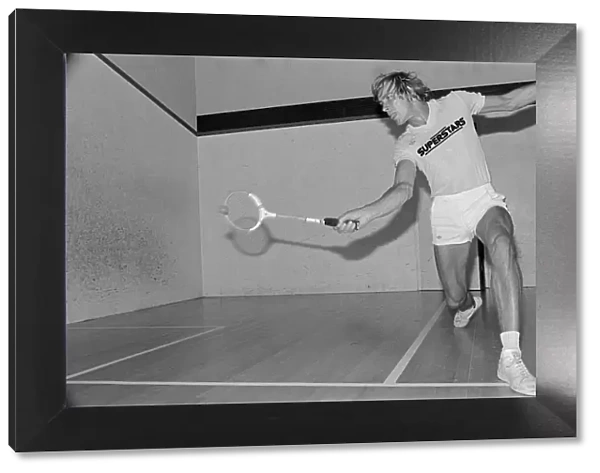 Motor Racing Driver James Hunt playing squash Picture taken circa 1st August