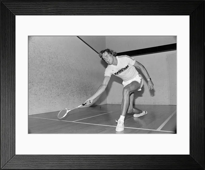 Framed Print : Motor Racing Driver James Hunt playing squash Picture taken circa 1st August Framed Print : Motor Racing Driver James Hunt playing squash Picture taken circa 1st August