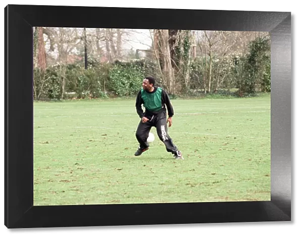 Lenny Henry training with Reading FC. 28th March 1991