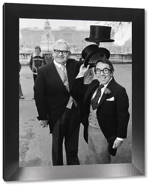 The Two Ronnies (Ronnie Barker and Ronnie Corbett), after receiving their decorations