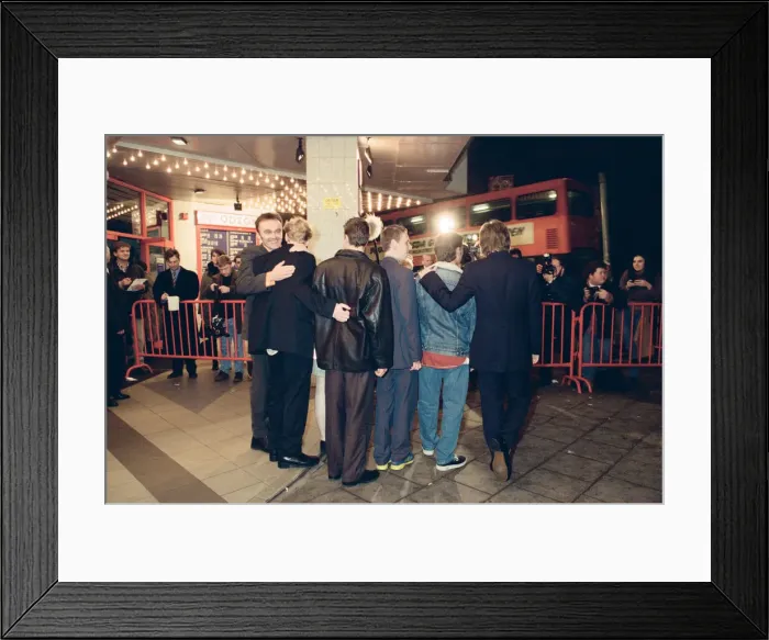 Framed Print : Some of the cast and the director from the film Trainspotting at the premier in Scotland