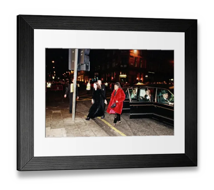 Framed Print : Angelina Jolie arrriving at the premier for the film Trainspotting. 15th February 1996