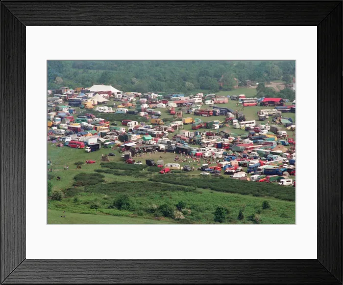 Framed Print : The encampment at Castle Morton Common near Malvern Wells in Worcestershire Framed Print : The encampment at Castle Morton Common near Malvern Wells in Worcestershire
