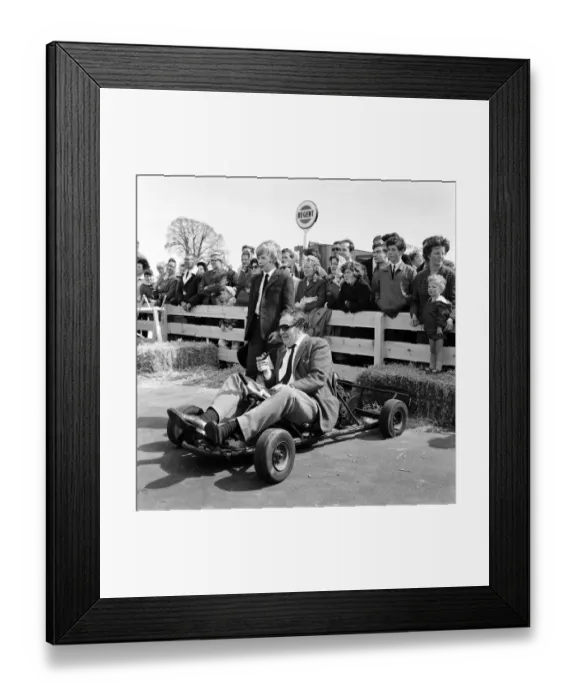 Framed Print : Actor Rupert Davies at the Regent Show Business Car Club Motoring Garden Party
