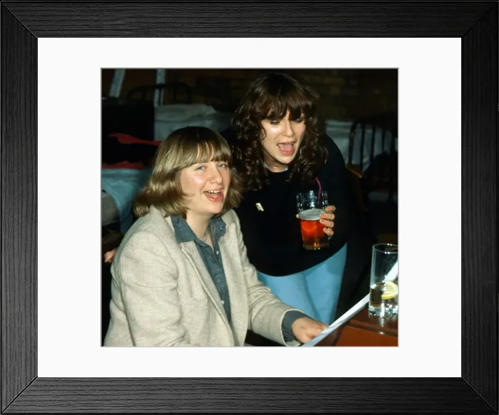 Framed Print : Julie Walters with Victoria Wood January 1986