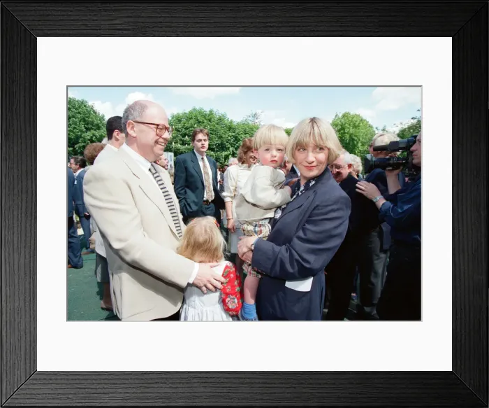 Framed Print : Victoria Wood with her husband Geoffrey Durham and children Grace & Henry Durham Framed Print : Victoria Wood with her husband Geoffrey Durham and children Grace & Henry Durham