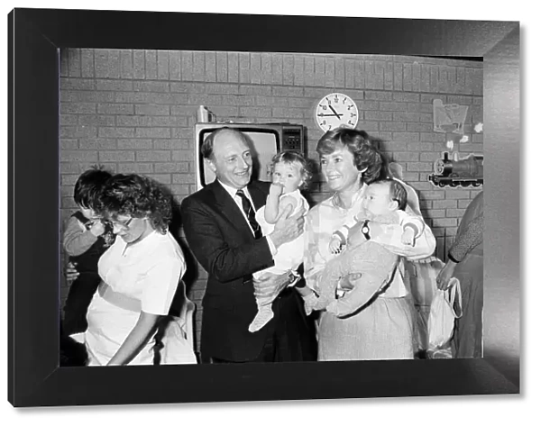 Neil Kinnock and wife Glenys, visit the creche set up in Bournemouth for delegates