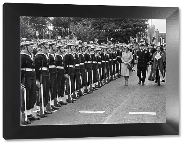 Queen Elizabeth II visits Hartlepool Town Centre during her Silver Jubilee tour