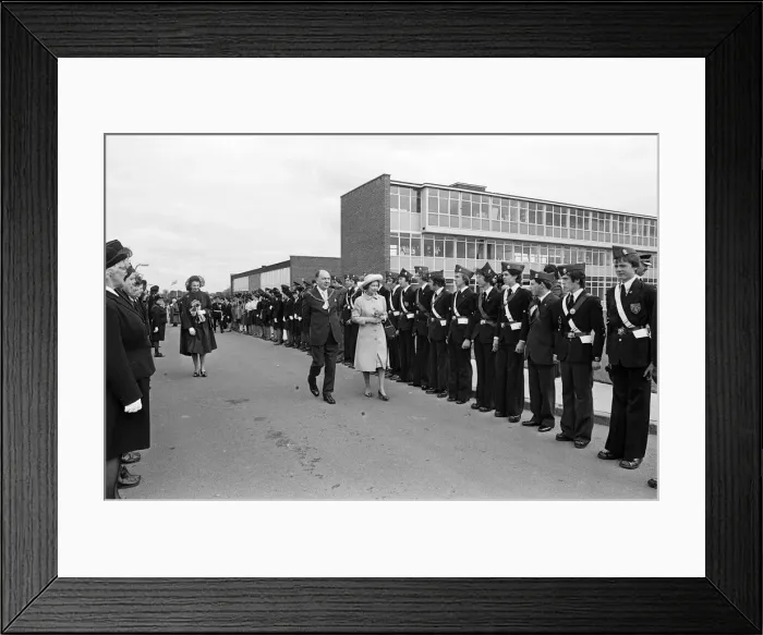 Framed Print : Queen Elizabeth II and Prince Philip, Duke of Edinburgh visit Prissick Base during