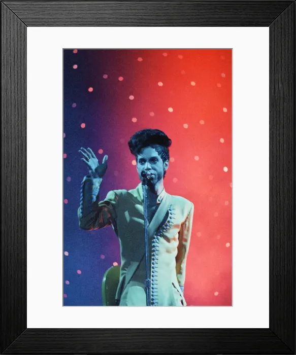 Framed Print : American pop star Prince performing on stage at Earls Court Framed Print : American pop star Prince performing on stage at Earls Court