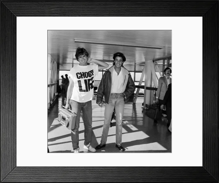 Framed Print : Andrew Ridgeley and George Michael of the pop group Wham Framed Print : Andrew Ridgeley and George Michael of the pop group Wham