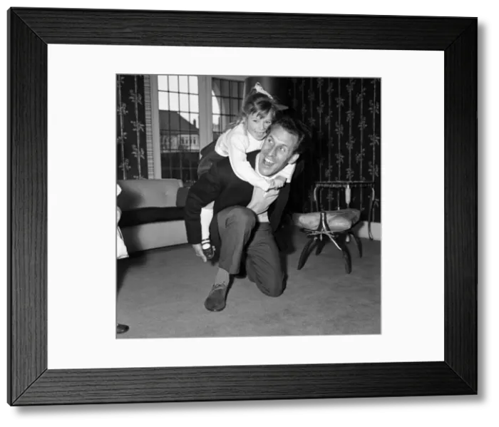 Framed Print : Bruce Forsyth is pictured at home in Mill Hill with his daughter Debbie Framed Print : Bruce Forsyth is pictured at home in Mill Hill with his daughter Debbie