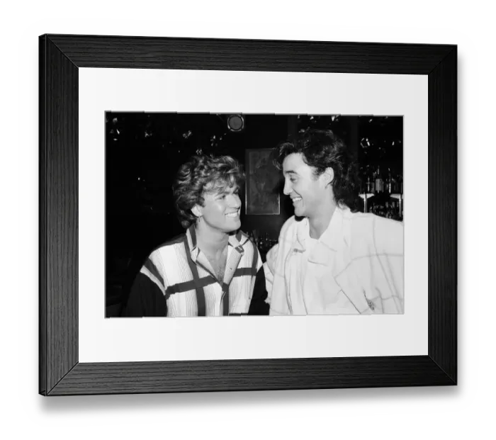 Framed Print : George Michael and Andrew Ridgeley of the pop group Wham! 2nd November 1984