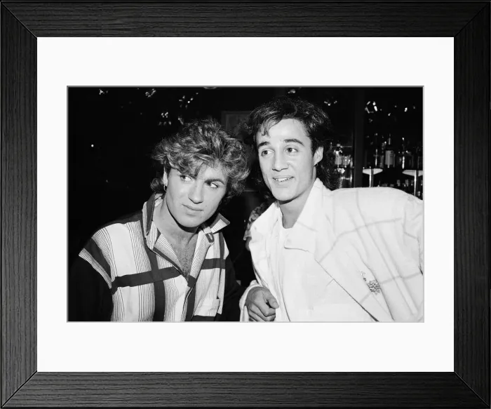 Framed Print : George Michael and Andrew Ridgeley of the pop group Wham! 2nd November 1984