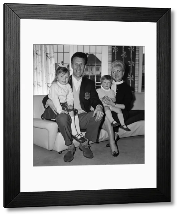 Framed Print : Bruce Forsyth is pictured at home in Mill Hill with his wife Penny and daughters Debbie Framed Print : Bruce Forsyth is pictured at home in Mill Hill with his wife Penny and daughters Debbie