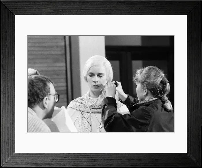Framed Print : Victoria Wood As Seen on TV, television series, filming comedy sketches of Acorn Antiques