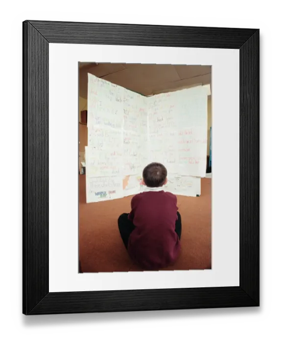 Framed Print : Giant Book made by Pupils from Dene School, Thornby, for National Book Day