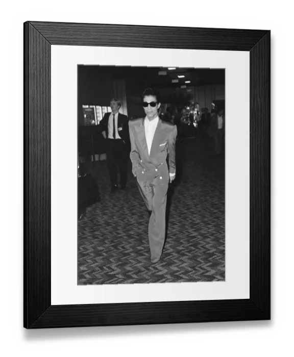 Framed Print : Prince, american singer, at London Heathrow Airport, leaving for The Netherlands