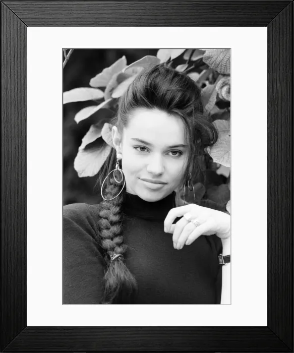Framed Print : Beatrice Dalle, french actress, photo-call in London to promote new film Betty Blue