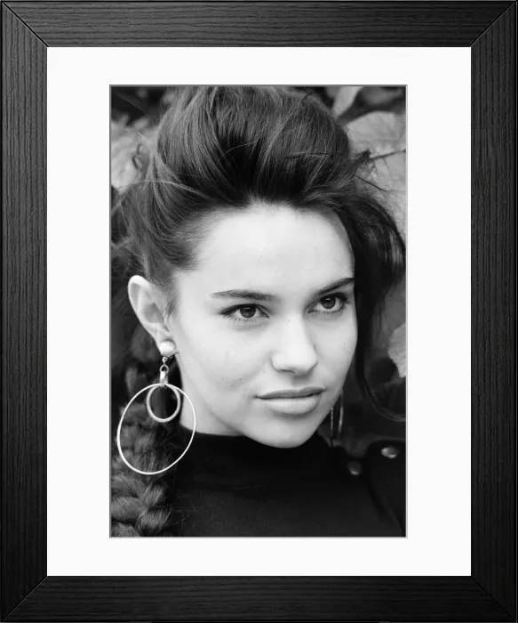 Framed Print : Beatrice Dalle, french actress, photo-call in London to promote new film Betty Blue