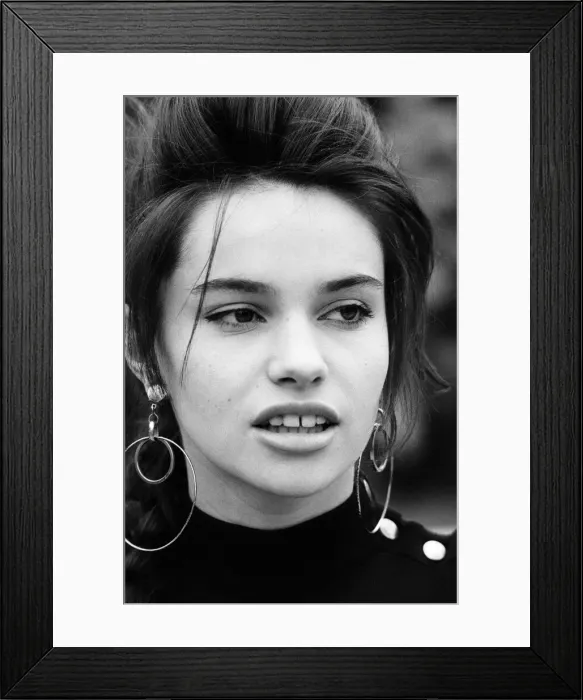 Framed Print : Beatrice Dalle, french actress, photo-call in London to promote new film Betty Blue