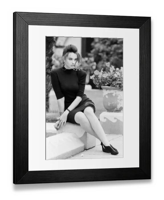 Framed Print : Beatrice Dalle, french actress, photo-call in London to promote new film Betty Blue