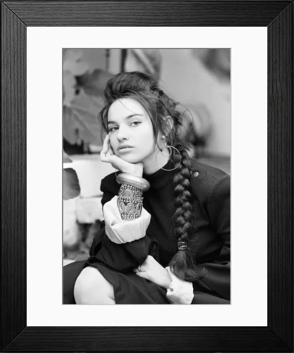 Framed Print : Beatrice Dalle, french actress, photo-call in London to promote new film Betty Blue