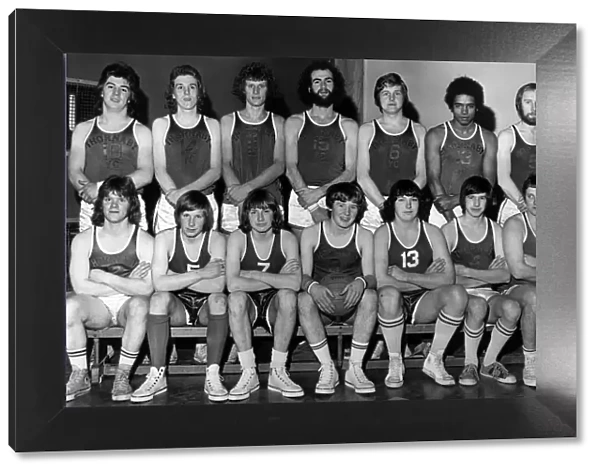 Thornby Basketball Team, 18th March 1974. Front Row L  /  R G Hilas, G Bell, J Gibbon