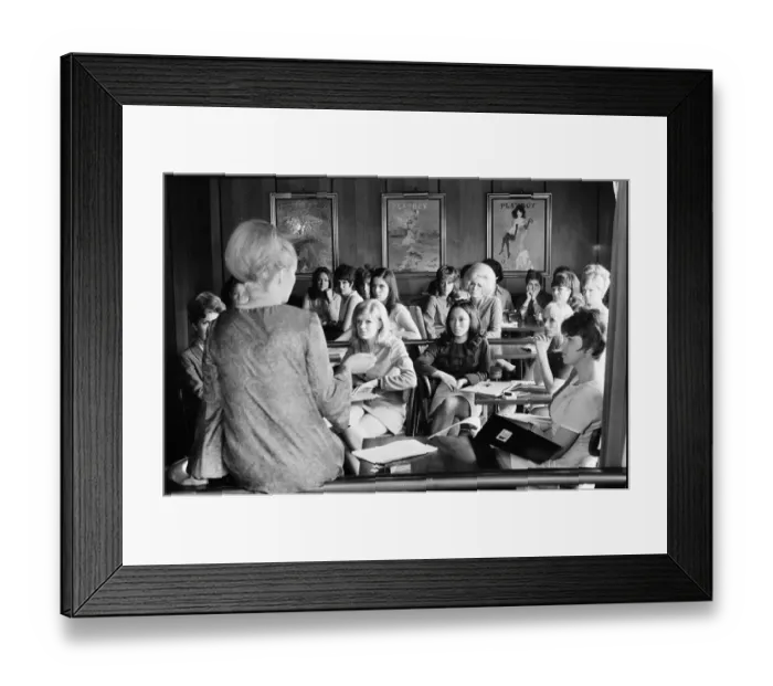 Framed Print : Bunnies School at the Playboy Club, Park Lane, London, 26th April 1968