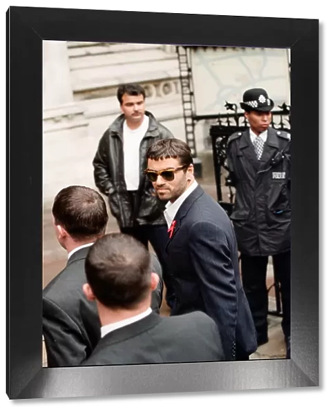 George Michael at the High Court, during his failed court battle to be released from his