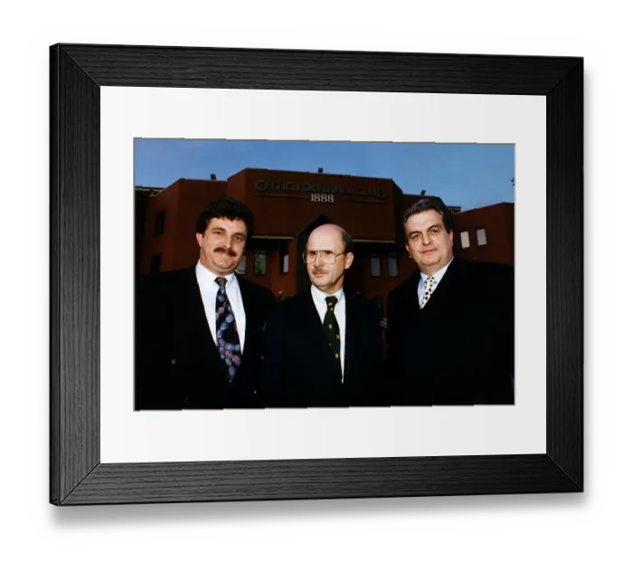 Framed Print : Fergus McCann and Brian Dempsey outside Celtic Park Framed Print : Fergus McCann and Brian Dempsey outside Celtic Park