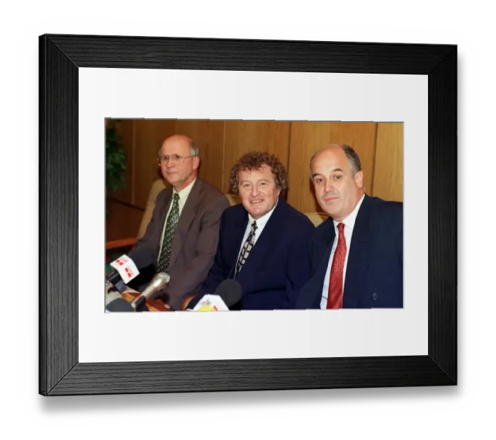 Framed Print : Wim Jansen Fergus McCann and Jock Brown July 1997