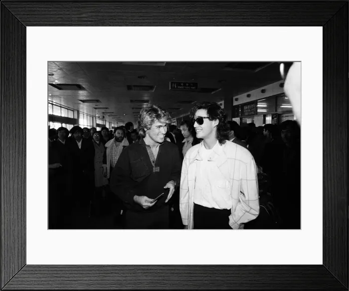 Framed Print : George Michael and Andrew Ridgeley of British pop group Wham Framed Print : George Michael and Andrew Ridgeley of British pop group Wham