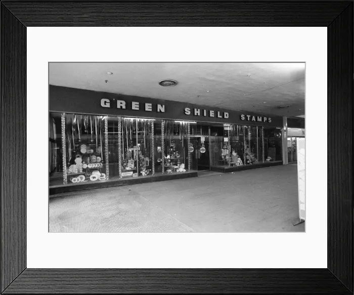 Framed Print : Green Shield Stamps Shop, Gift Centre, 22nd November 1973