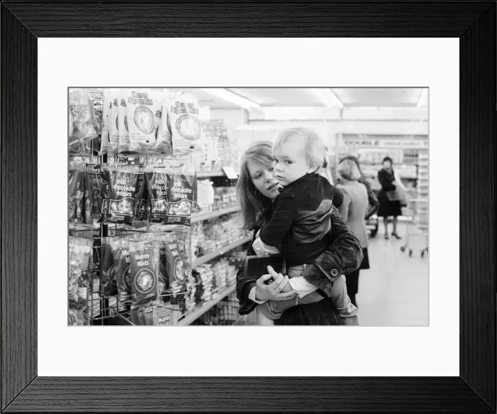 Framed Print : Tesco Supermarket Store, London, 9th May 1977. Tesco Supermarket Chain has made Framed Print : Tesco Supermarket Store, London, 9th May 1977. Tesco Supermarket Chain has made
