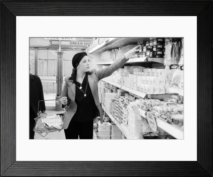 Framed Print : Tesco Supermarket Store, London, 9th May 1977. Tesco Supermarket Chain has made Framed Print : Tesco Supermarket Store, London, 9th May 1977. Tesco Supermarket Chain has made