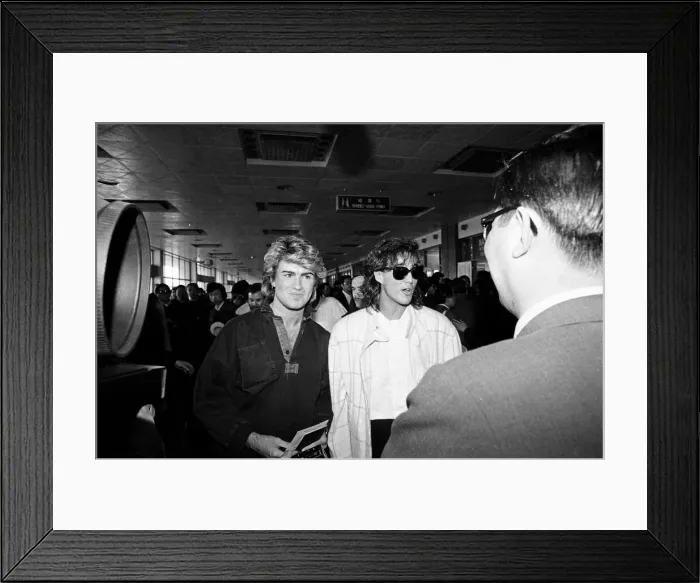 Framed Print : George Michael and Andrew Ridgeley of British pop group Wham Framed Print : George Michael and Andrew Ridgeley of British pop group Wham