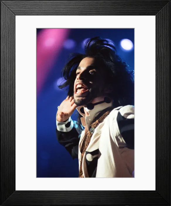 Framed Print : Prince performing at the NEC during his Nude tour. 29th June 1990 Framed Print : Prince performing at the NEC during his Nude tour. 29th June 1990