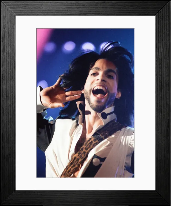Framed Print : Prince performing at the NEC during his Nude tour. 29th June 1990 Framed Print : Prince performing at the NEC during his Nude tour. 29th June 1990